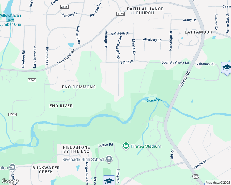 map of restaurants, bars, coffee shops, grocery stores, and more near 4605 Reigal Wood Road in Durham