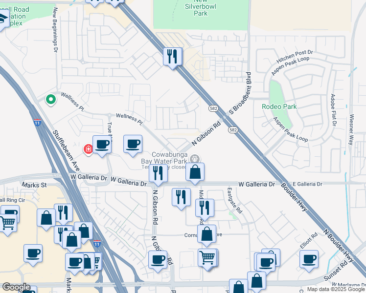 map of restaurants, bars, coffee shops, grocery stores, and more near 860 Angwin Lane in Henderson