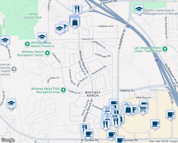 map of restaurants, bars, coffee shops, grocery stores, and more near in Henderson