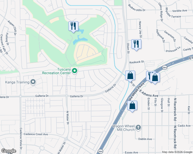 map of restaurants, bars, coffee shops, grocery stores, and more near 850 Olivia Parkway in Henderson