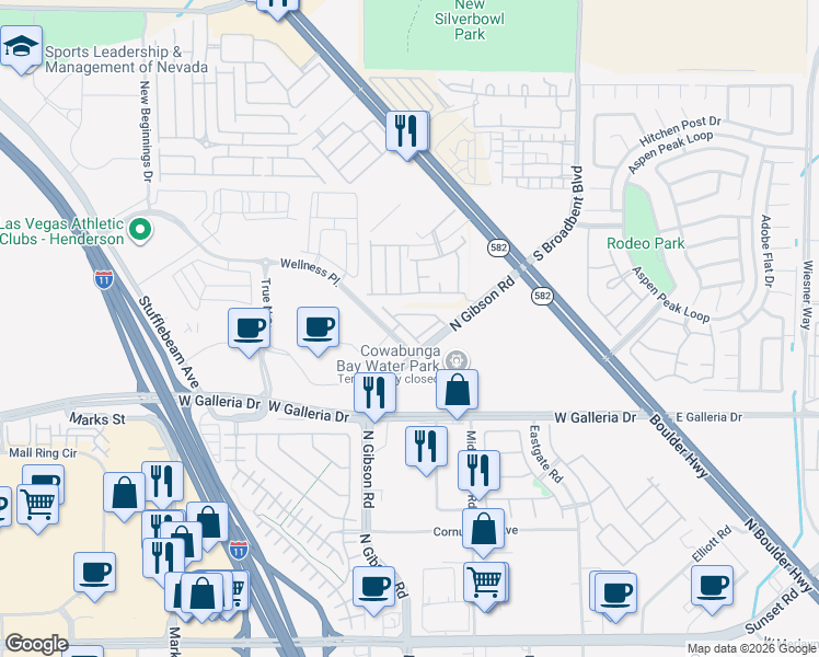 map of restaurants, bars, coffee shops, grocery stores, and more near 986 Gearus Place in Henderson