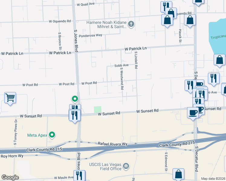 map of restaurants, bars, coffee shops, grocery stores, and more near 5730 Exbury Gardens Court in Las Vegas