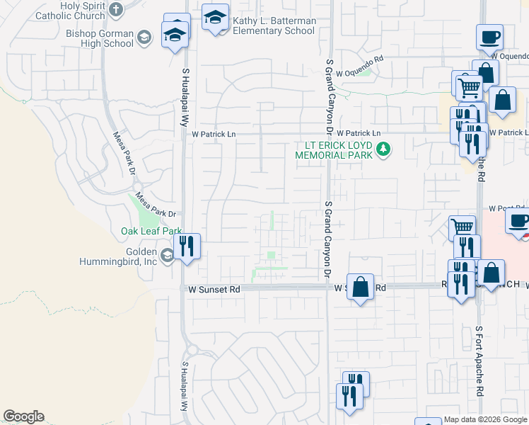 map of restaurants, bars, coffee shops, grocery stores, and more near 9968 Erie Stream Way in Las Vegas