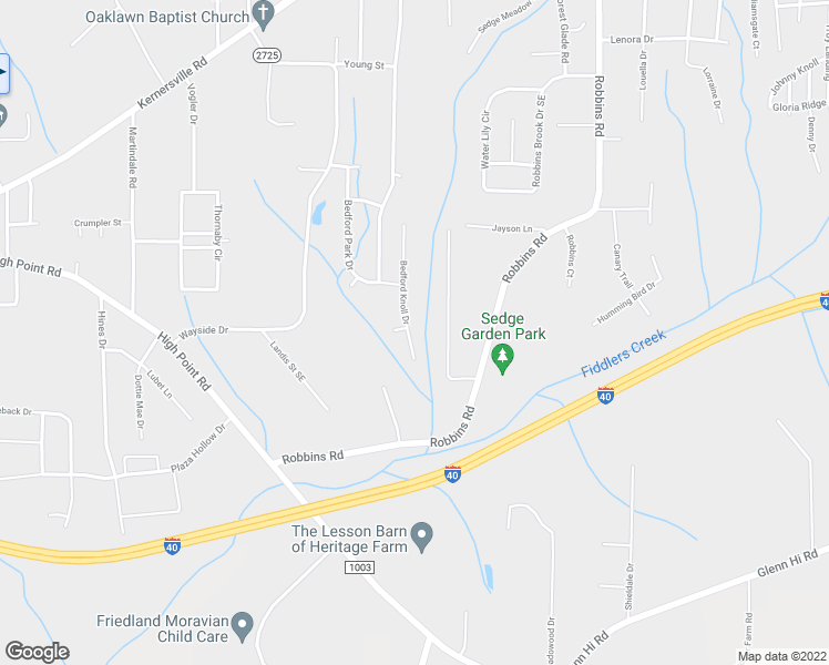 map of restaurants, bars, coffee shops, grocery stores, and more near 543 Bedford Knoll Drive in Winston-Salem