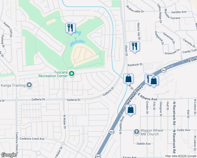 map of restaurants, bars, coffee shops, grocery stores, and more near 1027 Via Nandina Place in Henderson
