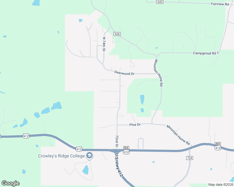 map of restaurants, bars, coffee shops, grocery stores, and more near 7200 Tory Lane in Paragould