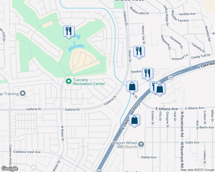 map of restaurants, bars, coffee shops, grocery stores, and more near 1027 Via Nandina Place in Henderson