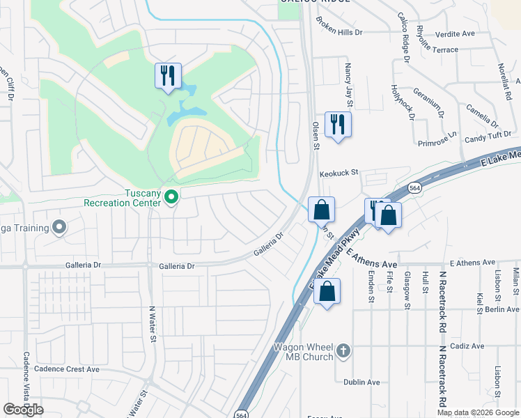 map of restaurants, bars, coffee shops, grocery stores, and more near 1027 Via Nandina Place in Henderson