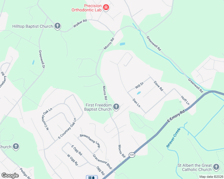 map of restaurants, bars, coffee shops, grocery stores, and more near 7808 Morris Road in Knoxville