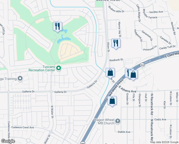 map of restaurants, bars, coffee shops, grocery stores, and more near 1027 Via Nandina Place in Henderson