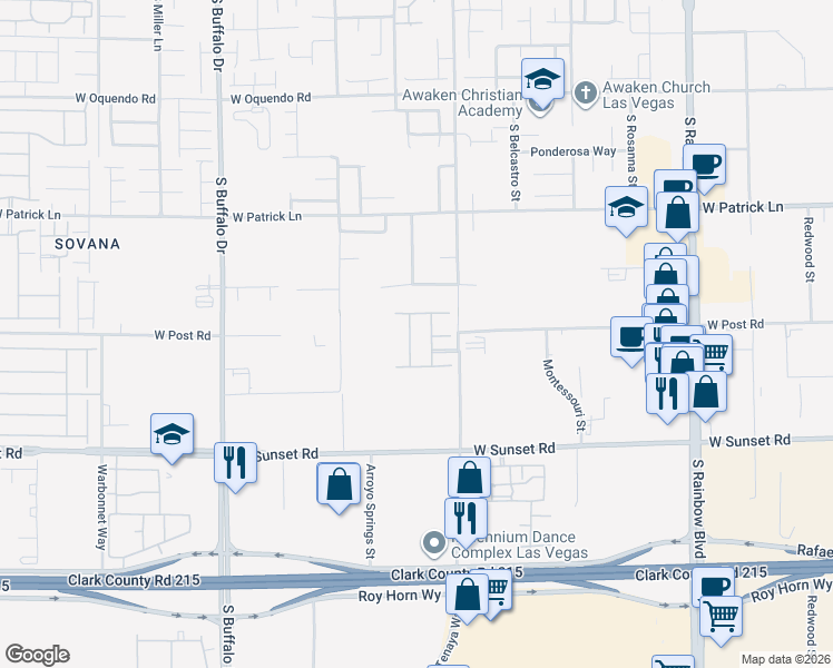 map of restaurants, bars, coffee shops, grocery stores, and more near 6306 Arcade Fire Street in Las Vegas