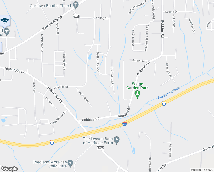 map of restaurants, bars, coffee shops, grocery stores, and more near 120 Berwyn Court in Winston-Salem
