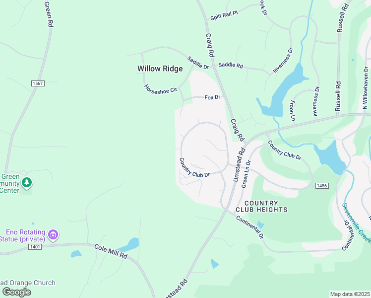 map of restaurants, bars, coffee shops, grocery stores, and more near 922 Country Club Drive in Durham