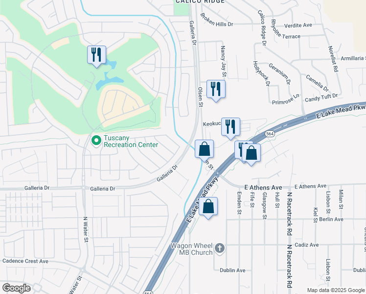 map of restaurants, bars, coffee shops, grocery stores, and more near 685 Viale Machiavelli Lane in Henderson
