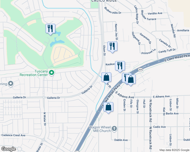 map of restaurants, bars, coffee shops, grocery stores, and more near 685 Viale Machiavelli Lane in Henderson