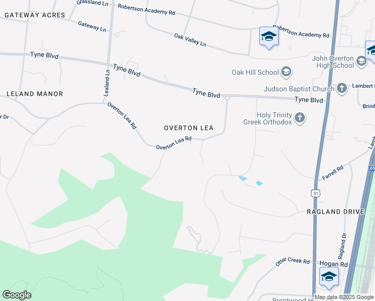 map of restaurants, bars, coffee shops, grocery stores, and more near 919 Overton Lea Road in Nashville
