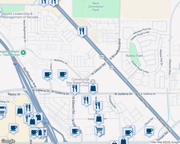 map of restaurants, bars, coffee shops, grocery stores, and more near 806 Atleigh Avenue in Henderson
