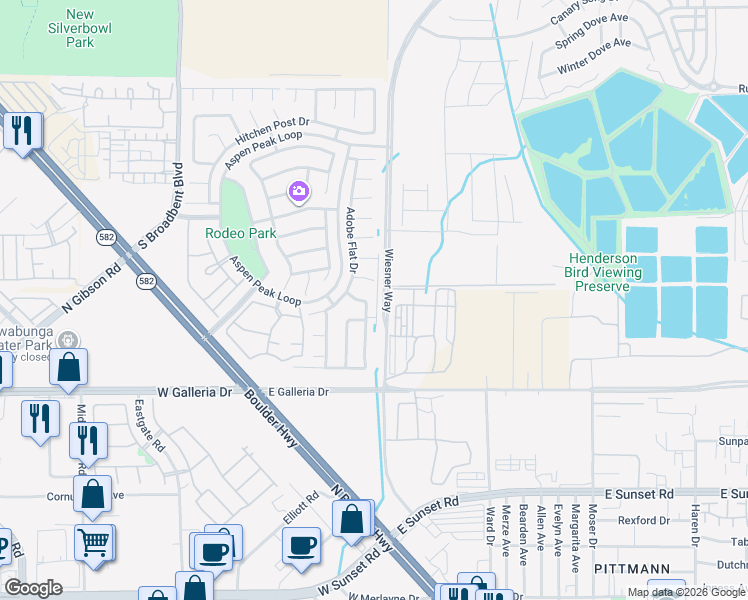 map of restaurants, bars, coffee shops, grocery stores, and more near 877 Tollbrook Way in Henderson