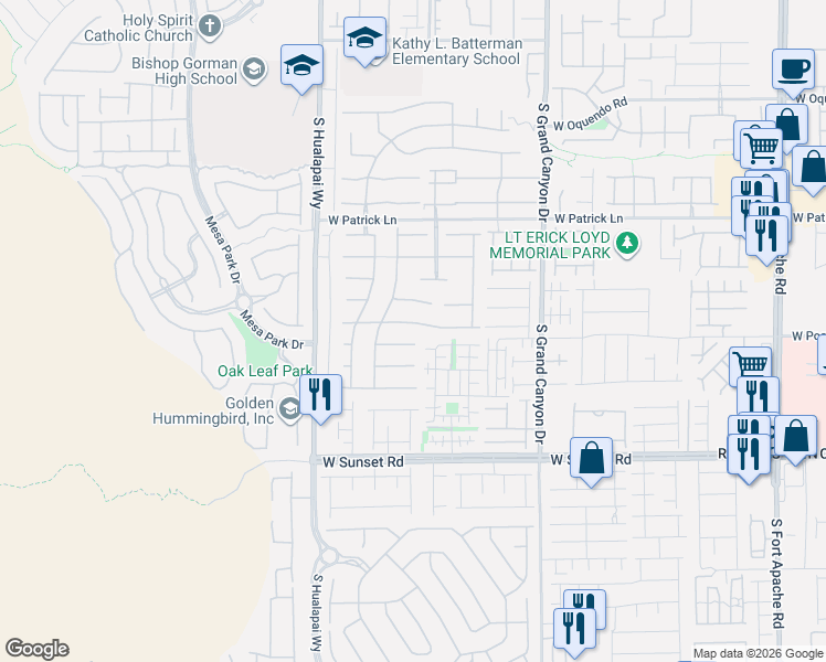 map of restaurants, bars, coffee shops, grocery stores, and more near 10065 Claverton Court in Las Vegas