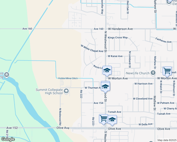 map of restaurants, bars, coffee shops, grocery stores, and more near 422 N Kanai Ave in Porterville