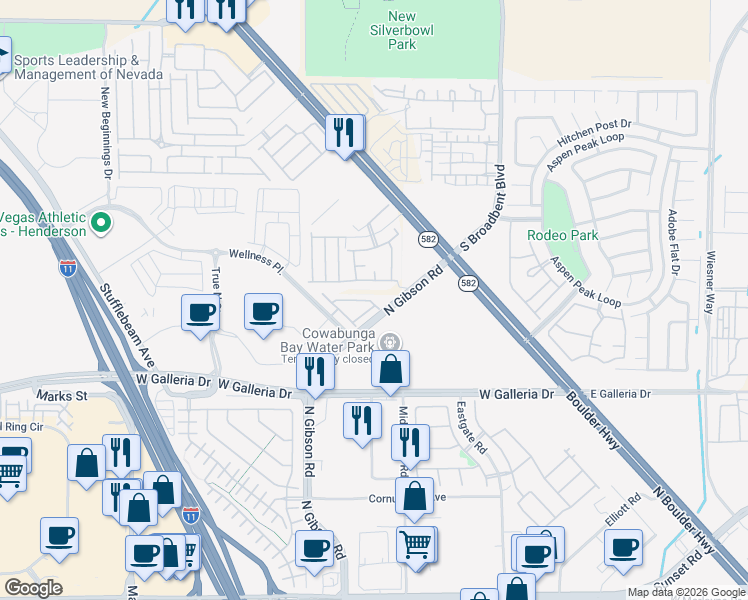 map of restaurants, bars, coffee shops, grocery stores, and more near 810 Atleigh Avenue in Henderson