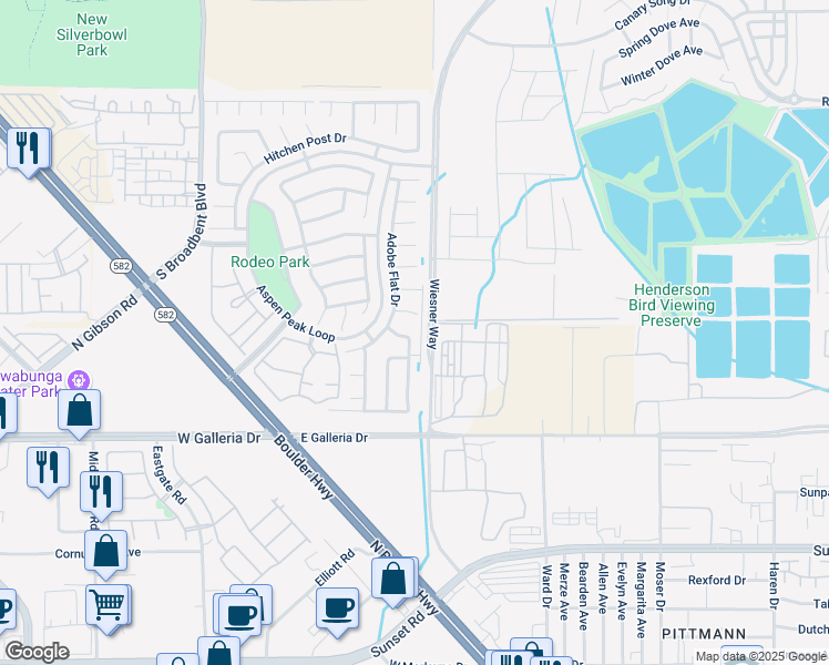 map of restaurants, bars, coffee shops, grocery stores, and more near 877 Tollbrook Way in Henderson