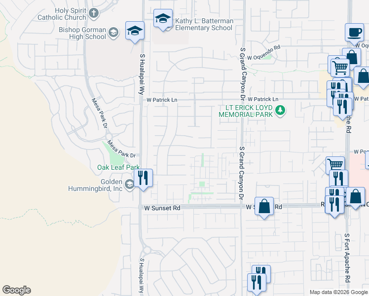 map of restaurants, bars, coffee shops, grocery stores, and more near 10065 Claverton Court in Las Vegas