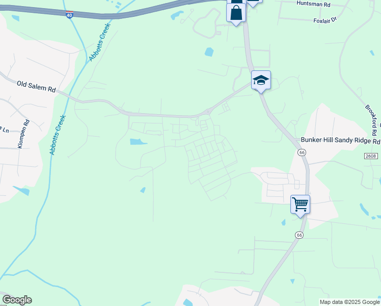map of restaurants, bars, coffee shops, grocery stores, and more near 1712 Creekline Drive in Kernersville