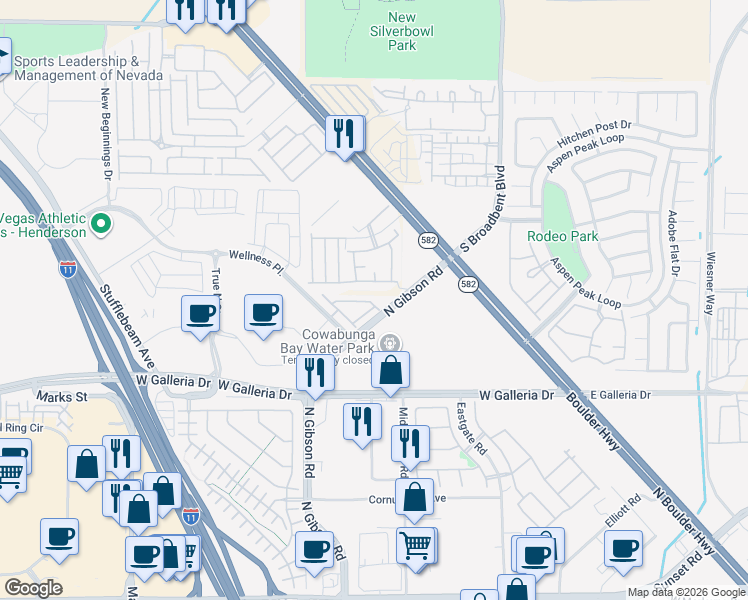 map of restaurants, bars, coffee shops, grocery stores, and more near 812 Atleigh Avenue in Henderson