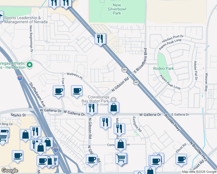 map of restaurants, bars, coffee shops, grocery stores, and more near 812 Atleigh Avenue in Henderson