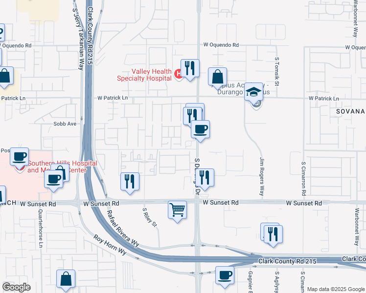 map of restaurants, bars, coffee shops, grocery stores, and more near 6296 Haiku Stairs Street in Las Vegas