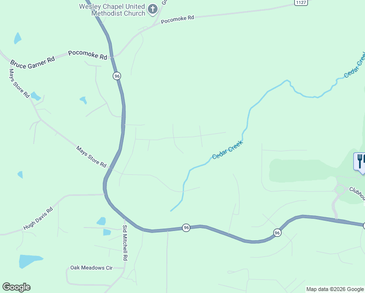map of restaurants, bars, coffee shops, grocery stores, and more near 30 Granite Drive in Franklinton