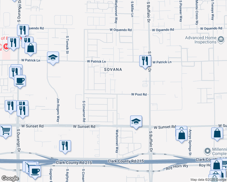 map of restaurants, bars, coffee shops, grocery stores, and more near 8025 Krautrock Avenue in Las Vegas