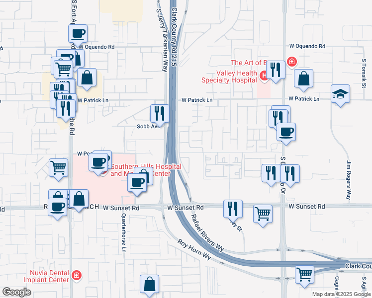map of restaurants, bars, coffee shops, grocery stores, and more near 8935 Nevi Rose Court in Las Vegas