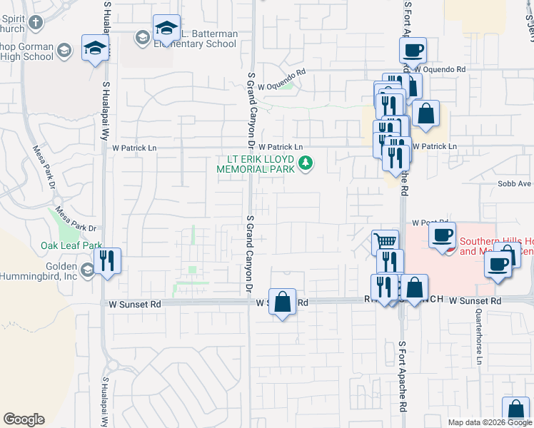 map of restaurants, bars, coffee shops, grocery stores, and more near 9789 West Sage Grove Court in Las Vegas