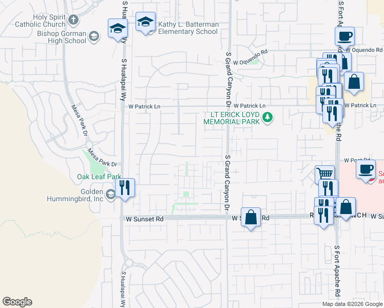 map of restaurants, bars, coffee shops, grocery stores, and more near 6238 Whitelion Walk Street in Las Vegas
