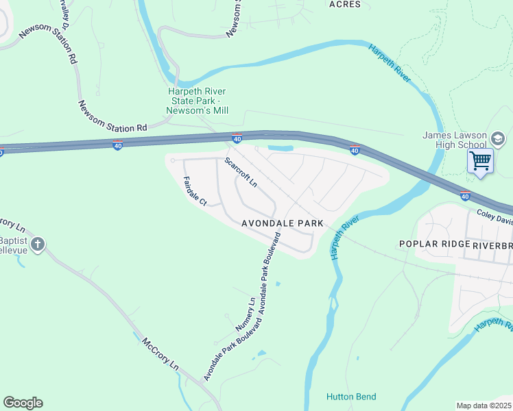 map of restaurants, bars, coffee shops, grocery stores, and more near 751 Gloucester Lane in Nashville