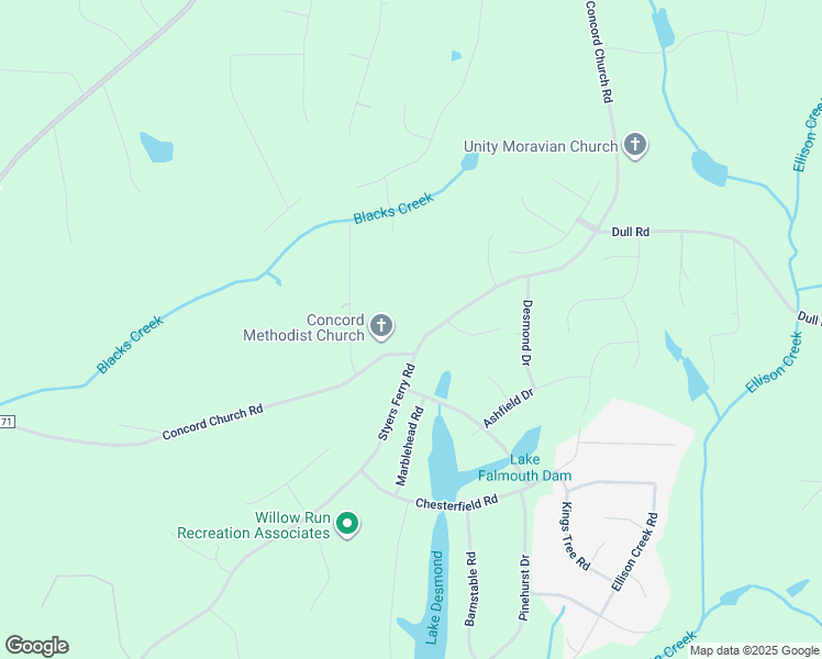 map of restaurants, bars, coffee shops, grocery stores, and more near 8851 Concord Church Road in Lewisville
