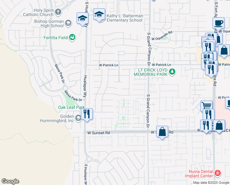 map of restaurants, bars, coffee shops, grocery stores, and more near 10024 Willowbrook Pond Road in Las Vegas