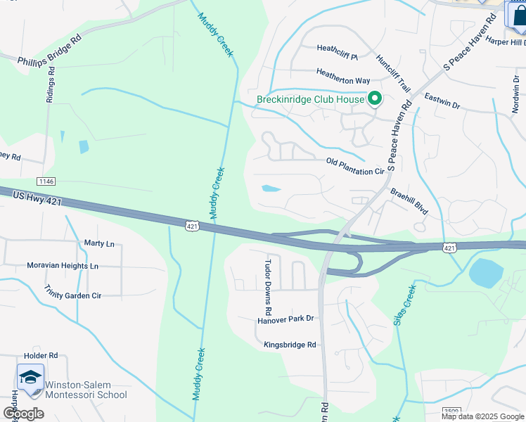 map of restaurants, bars, coffee shops, grocery stores, and more near 5270 Ivy Ridge Lane in Winston-Salem