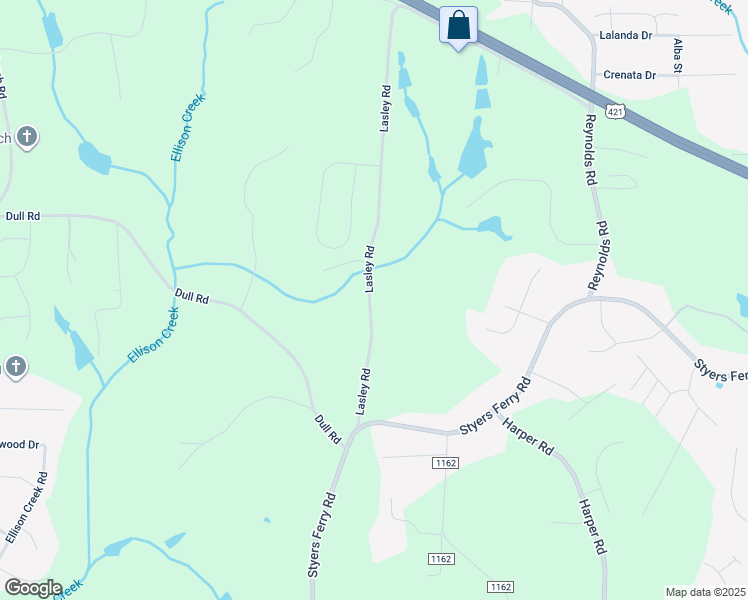map of restaurants, bars, coffee shops, grocery stores, and more near Styers Ferry Road in Lewisville
