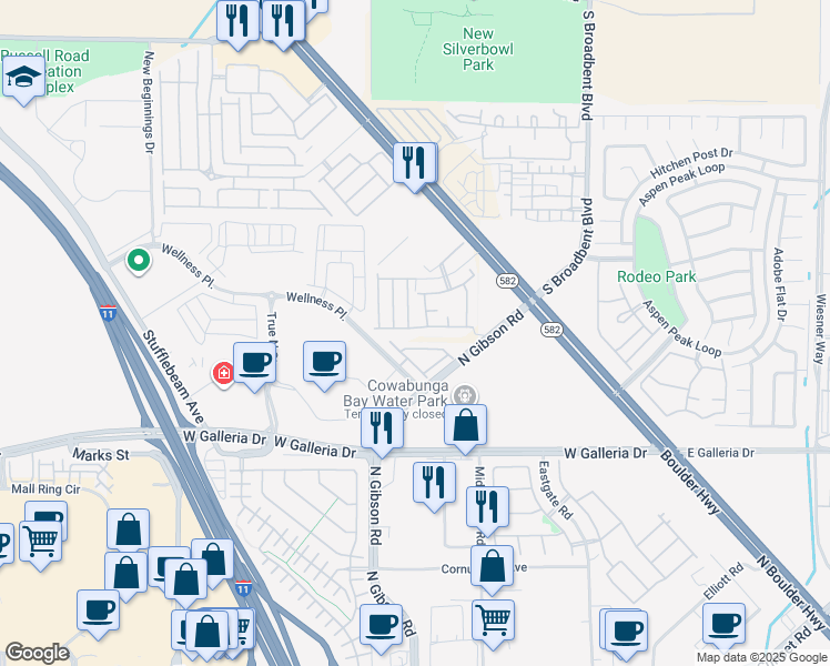 map of restaurants, bars, coffee shops, grocery stores, and more near 6677 Pendle Prior Avenue in Henderson