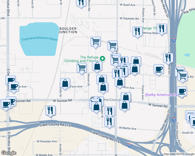 map of restaurants, bars, coffee shops, grocery stores, and more near 3975 West Post Road in Las Vegas