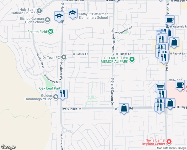 map of restaurants, bars, coffee shops, grocery stores, and more near 6238 Whitelion Walk Street in Las Vegas