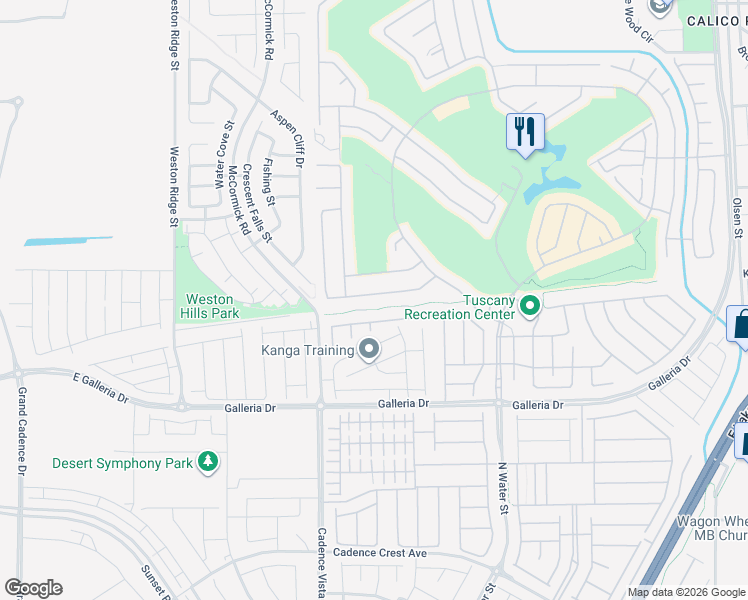 map of restaurants, bars, coffee shops, grocery stores, and more near 250 Via Franciosa Drive in Henderson