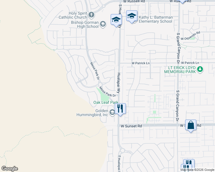 map of restaurants, bars, coffee shops, grocery stores, and more near 10336 West Green Ember Drive in Las Vegas