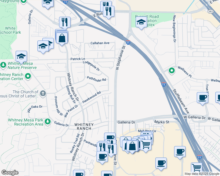 map of restaurants, bars, coffee shops, grocery stores, and more near 904 Ambusher Street in Henderson