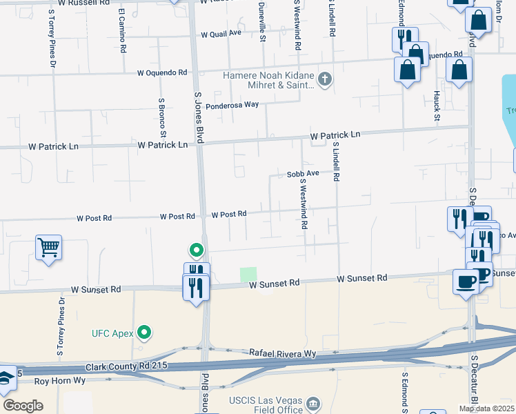 map of restaurants, bars, coffee shops, grocery stores, and more near 6315 Bellisima Street in Las Vegas