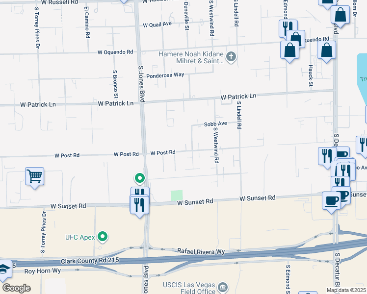map of restaurants, bars, coffee shops, grocery stores, and more near 6315 Bellisima Street in Las Vegas