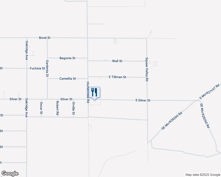 map of restaurants, bars, coffee shops, grocery stores, and more near 3171 East Tillman Street in Pahrump